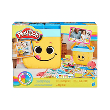 Play-Doh picnic shapes starter set box with smiley yellow bucket and accessories