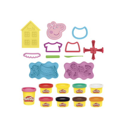 Play-Doh slime set accessories with 9 colored slime tubs