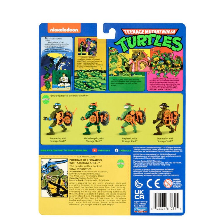 Ninja Turtles Classic Leonardo With Storage Shell - Playmates - The Toy Store