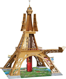 Paris Heroez Eiffel Tower playset, gold structure with open arch and red base column