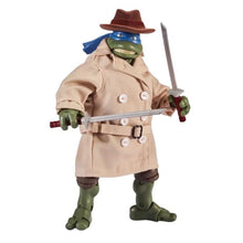 Leonardo-in-Disguise action figure wearing beige coat and brown hat, holding sword