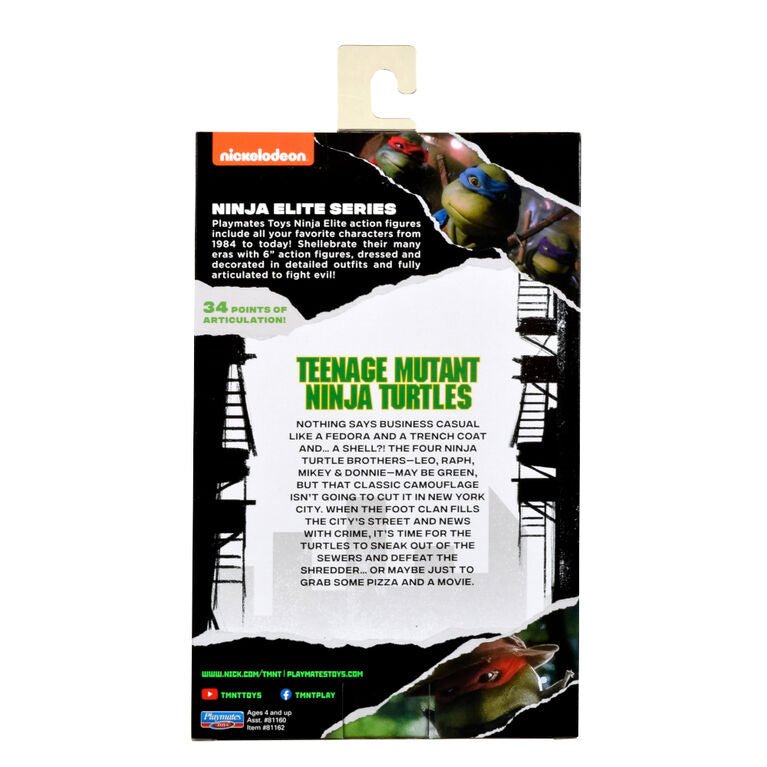 Teenage Mutant Ninja Turtles Classic Elite 6" Figure Leonardo - in - Disguise - Playmates - The Toy Store