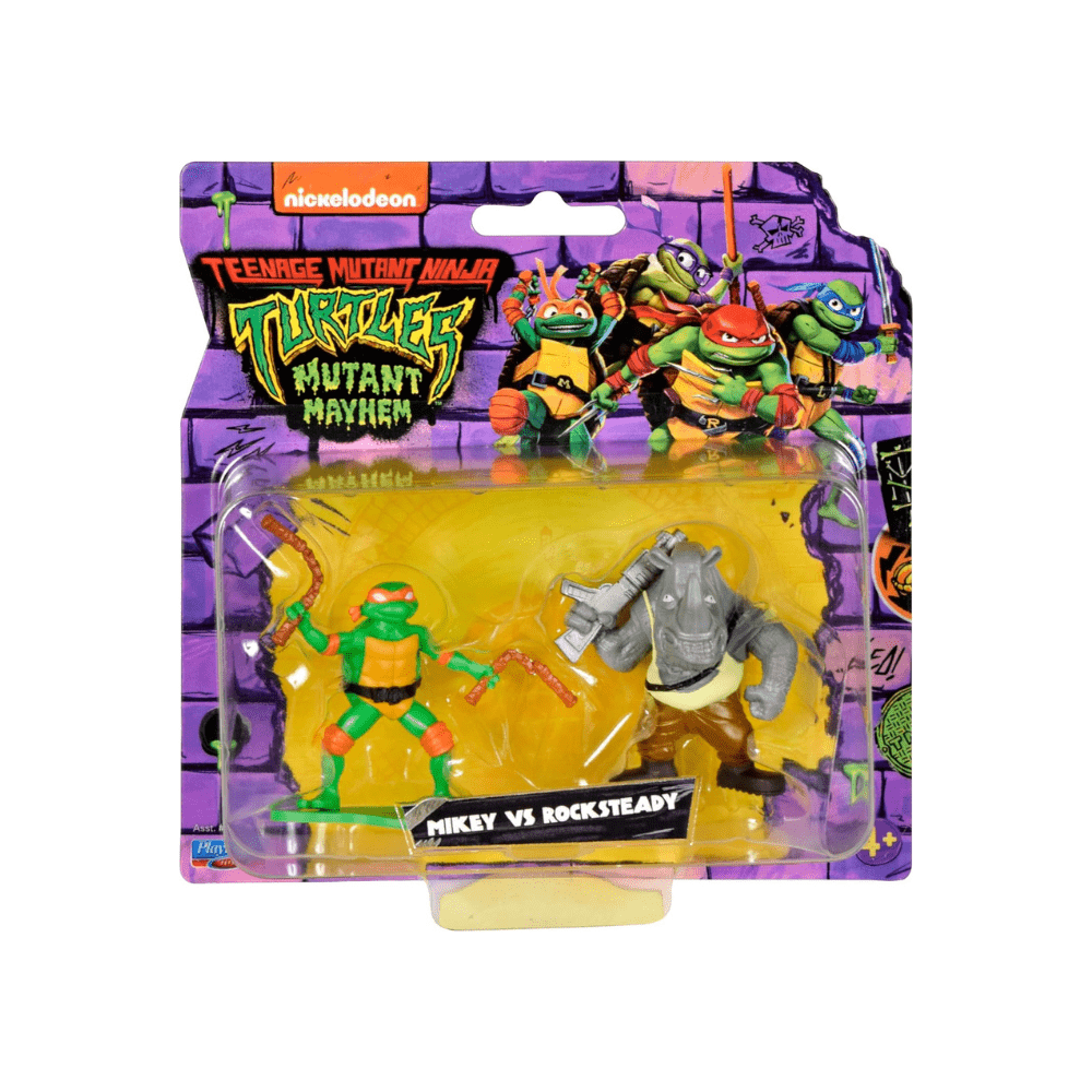 Teenage Mutant Ninja Turtles Movie Mini Figure 2 - Pack Mike & Rocksteady - Playmates - The Toy Store