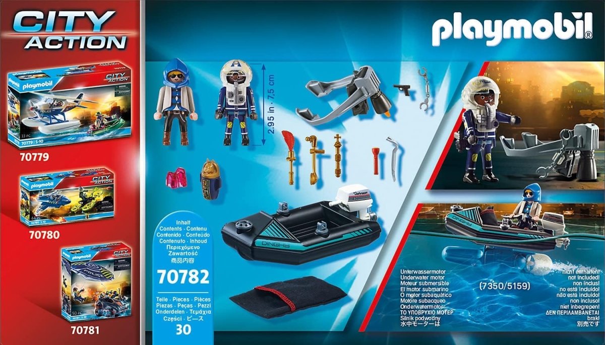 Ci Action Police Jet Pack With Boat - Playmobil - The Toy Store
