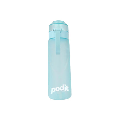 Blue 650 ml insulated tumbler-style bottle with flip-top lid and carry loop