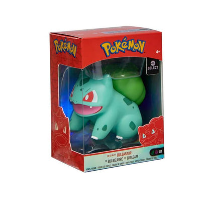 Vinyl figure pack Bulbasaur in retail box, green creature with red eye markings and cream belly.