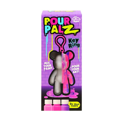DIY Mini Paint Bear with Keychain - Pour Palz - The Toy Store