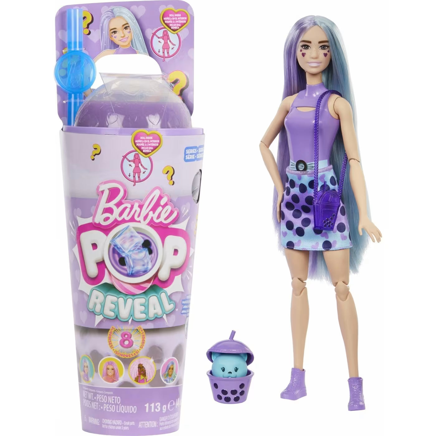 Pop Reveal Bubble Tea Doll - Barbie - Purple - The Toy Store