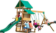 Step 2 Discovery Belmont cedar wood playset with slide, swings, and climbing tower