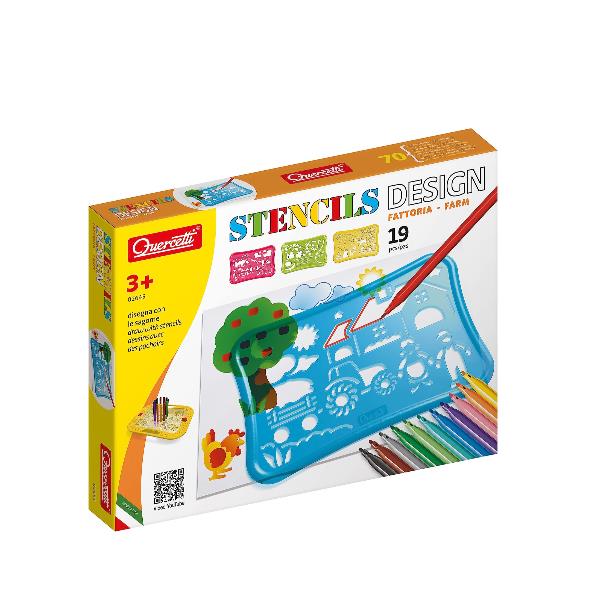 Stencils Design Farm Set - Quercetti - The Toy Store