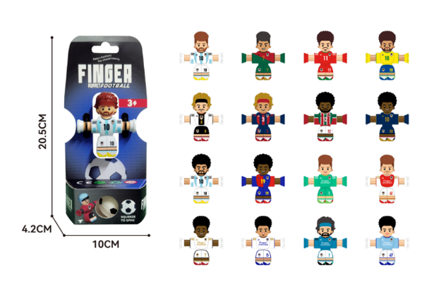 Finger Spinners Football 1 Spieler: mehrere Teamfiguren mit unterschiedlichen Trikots