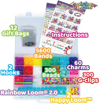 Loomi-Pals Mega Combo includes 5600 bands, 300 beads, 60 charms, 300 G-clips