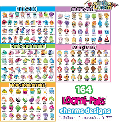 Loomi-Pals Charm-Design-Übersicht mit Kartenmotive zum Basteln von Armbändern