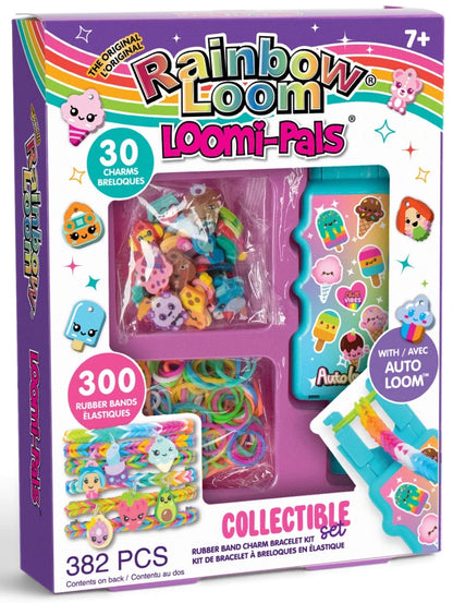 Loomi-Pals 7+ bracelet kit box with auto loom, 300 bands, and 30 charm pieces