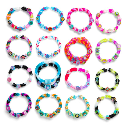 Mehrfarbige Beadmoji-Armbänder mit Emoji-Charms und geflochtenen Perlenbändern
