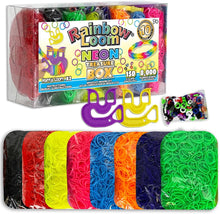 Rainbow Loom Neon Treasure Box: Verpackung mit Neon-Bügeln und Gummibändern
