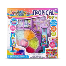 Rainbow Loom Tropical Pop rubber band charm bracelet kit box with accessories and bands