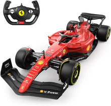 Ferrari F1 75 1:12 RC car with red race car body and black steering controller