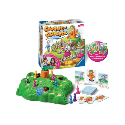 Croque Carrot card game set with green game board and character cards