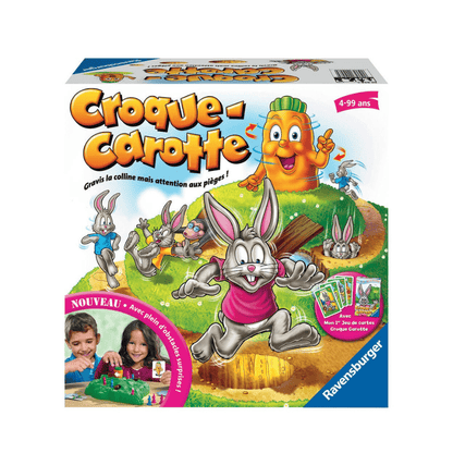 Croque Carrot card game box by Ravensburger with cartoon carrot and rabbit art