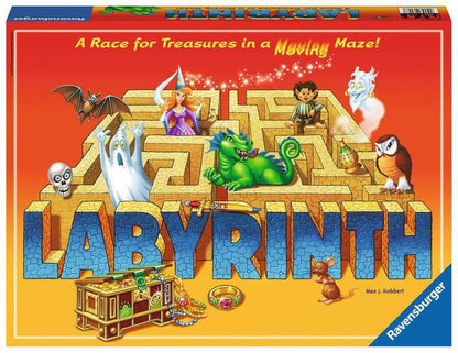 Labyrinth Marble Maze Game box front with moving maze track and colorful characters, Ravensburger