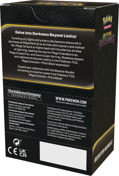Pitch Black booster bundle box, back panel with gameplay instructions and logos