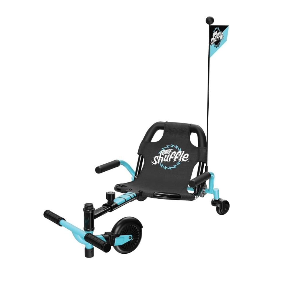 Crazy Cart shuffle drifting go-kart for children, black seat with turquoise handlebars