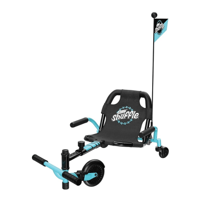 Crazy Cart shuffle drifting go-kart for children, black seat with turquoise handlebars