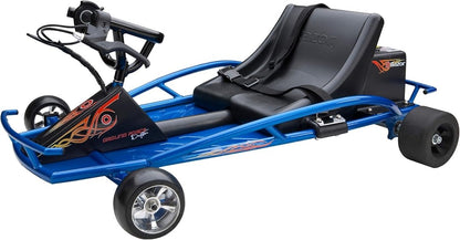 Ground Force Drifter go-kart with blue frame, black seat, handlebar