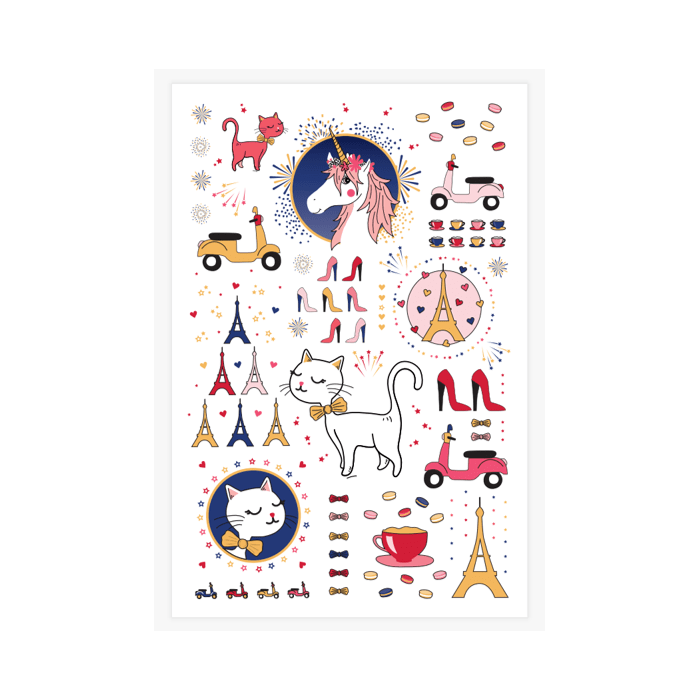 Temporary Tattoos Paris Set - Rosajou - The Toy Store