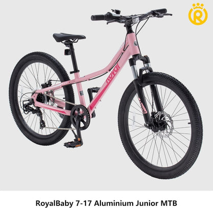 7 - 17 Kids Mountain Bike 24 Inch - Royal Baby - Blue - The Toy Store