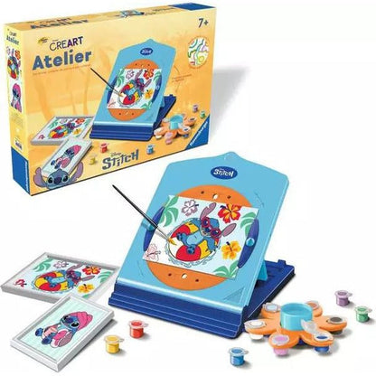 CreArt Atelier Stitch Bastelset mit blauer Stichmaschine, Motiven und Farben