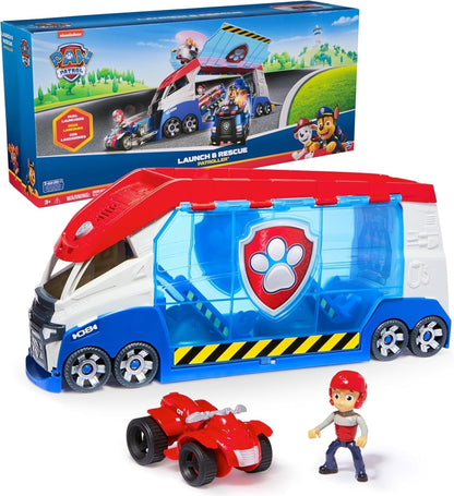 Paw Patrol Patroller Pack launch-and-rescue vehicle with red rescue cab and blue launcher