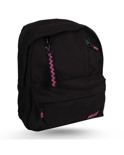 Must Team Monochrome 17" Backpack 2 Compartments Black W/ Pink