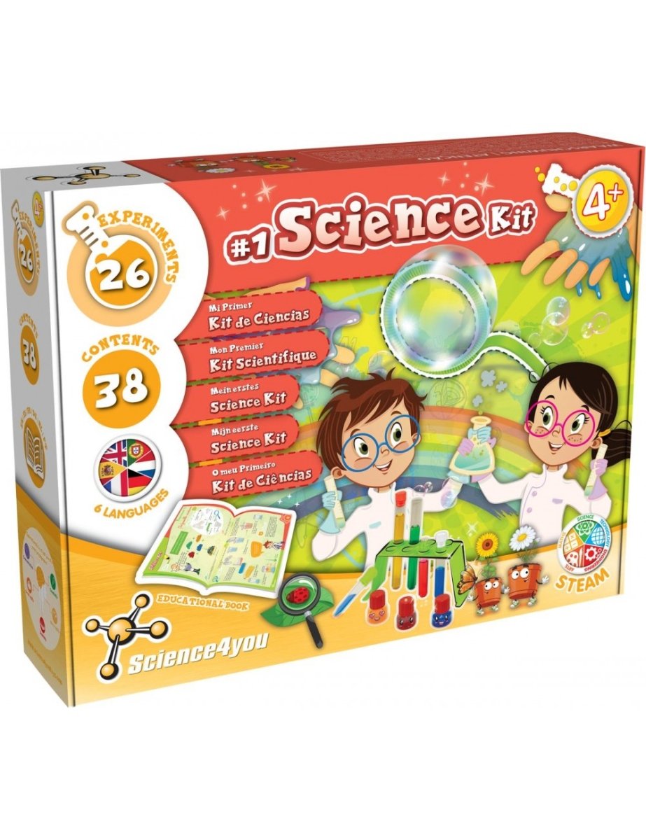 My First Science Kit box with #1 Science Kit, age 4+ and STEM graphics