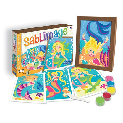 Sablimage Sirènes : kit de sable décoratif, cadre et planches avec sirène