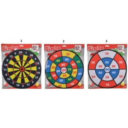 Soft dart game dartboard set in box with multicolor numbered target face