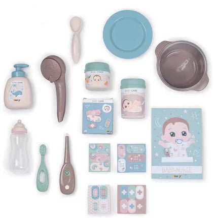 Zubehör für Baby Nurse: Fläschchen, Löffel, Schalen und Karten
