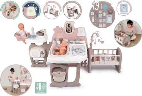 Baby Nurse Spielset, Verpackung mit Zubehör-Highlights und Funktionen