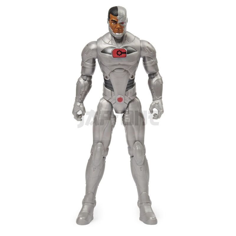 30 cm gray robotic hero action figure with red belt emblem