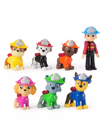 Fire Rescue Figure Gift Pack with six rescue pup figures in helmets and uniforms