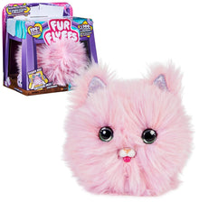 Pink fluffy interactive kitty pet with large black eyes and soft plush fur
