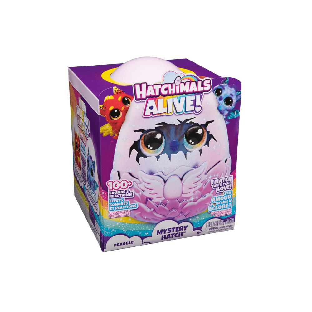 Hatchimals Alive Mystery Hatch retail box with egg character artwork