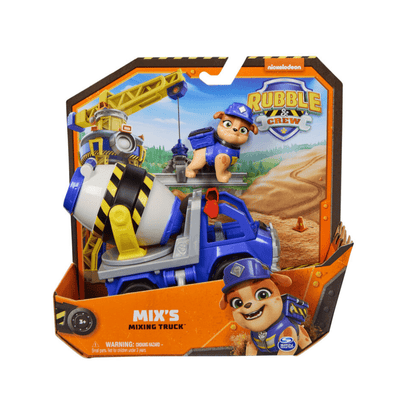 Rubble & Crew, Mix's Cement Mixer Toy Truck With Action Figure - Spin Master - The Toy Store