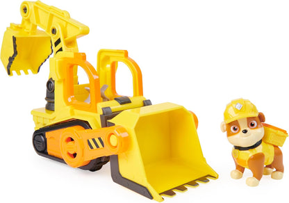 Rubble & Crew yellow bulldozer toy truck with movable scoop and bucket arm