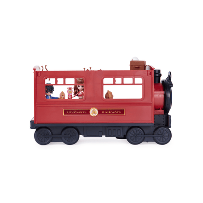 Hogwarts Express toy train carriage, red body with windows and Hogwarts Railways badge