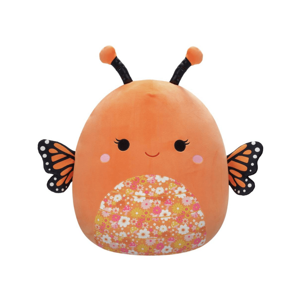 Large Plus Highly Collectable Super Soft Toy Color 16 Inch - Squishmallows - Mony Orange Monach Butterfly - The Toy Store