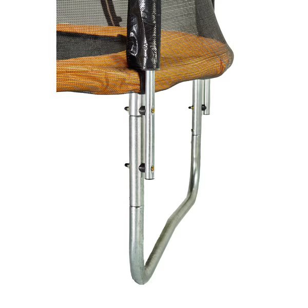 Trampoline frame leg and spring supports with black net pole base