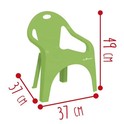 Plastic Chair 50cm for Kids - Sun & Sport - Green - The Toy Store