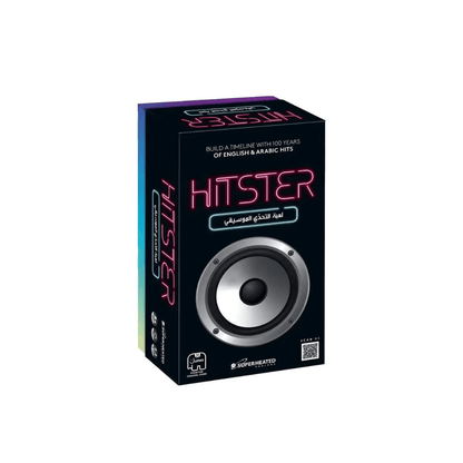 Hitster Music Quiz Game AR/EN box with speaker-style logo